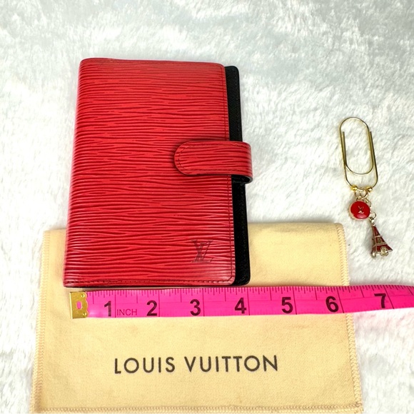 Louis Vuitton Red Epi Leather Agenda Planner PM with paperclip and dust bag - Picture 12 of 12